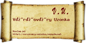 Vörösváry Uzonka névjegykártya